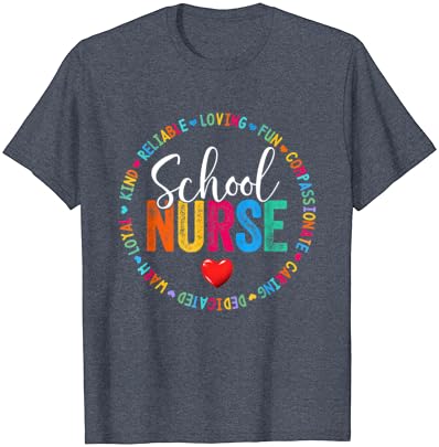 Реколта Тениска с Надпис Love Heart Rn Nursing School, Подарък медицинска Сестра На Бала