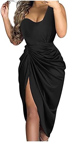 Дамски рокли FQZWONG с открити рамене 2023, Ежедневни Летни Елегантни Вечерни Рокли за Жени, Вечерна Секси Сватбена Рокля за Гости
