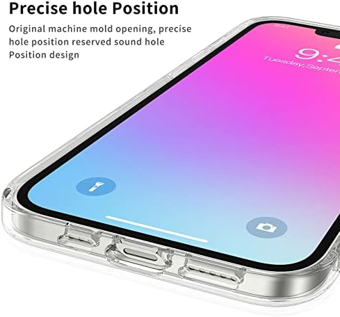 Съвместимост с iPhone 13 Pro 6,1 инча, Прозрачен устойчив на удари Броня със защита от надраскване, HD Прозрачен
