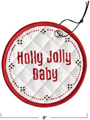 Креативен Кооперативна 8-Инчов През Цялата Памук Прихватчик Holly Jolly Baby, Червено-Бяло Развлекателен Текстил, Мулти