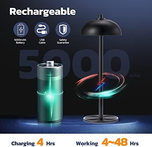 Безжична настолна лампа JONEMO Акумулаторна -настолна лампа с захранването от батерията 5000 ма, 3-цветен led настолна лампа