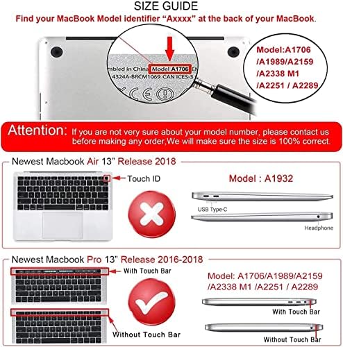 iCasso е Съвместим с 13-инчов корпус MacBook Pro 2023,2022, 2021-, M2/A2338/M1/A2251/A2289/A2159/A1989/A1708/A1706,