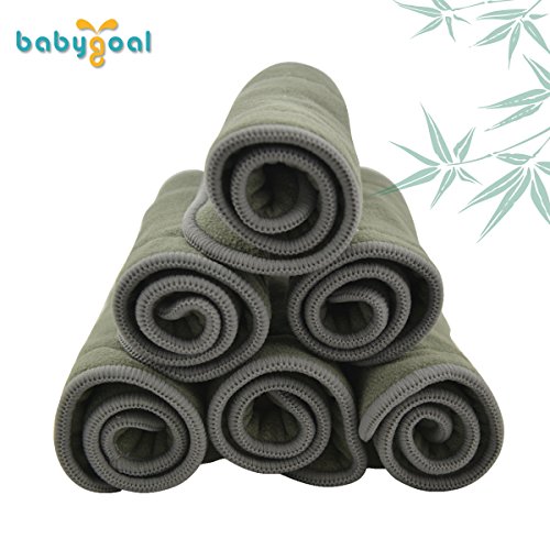 Babygoal Бебешки 5-слойни втулки от вискоза с въглен от бамбук за Еднократна употреба за Филтър памперси, Опаковки