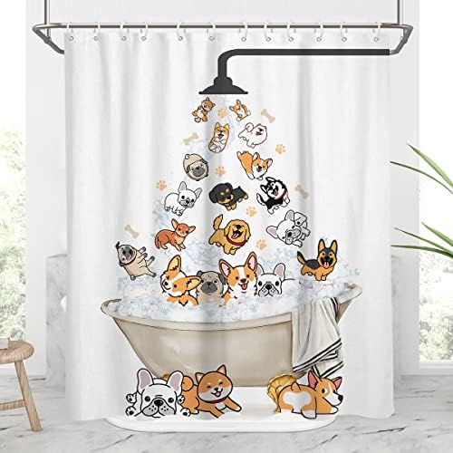 AAtter Скъпа Завеса за душ с котка за деца, Детски Cartoony Фигура Животни, Цветни Забавни Домашни Любимци, Лапа за