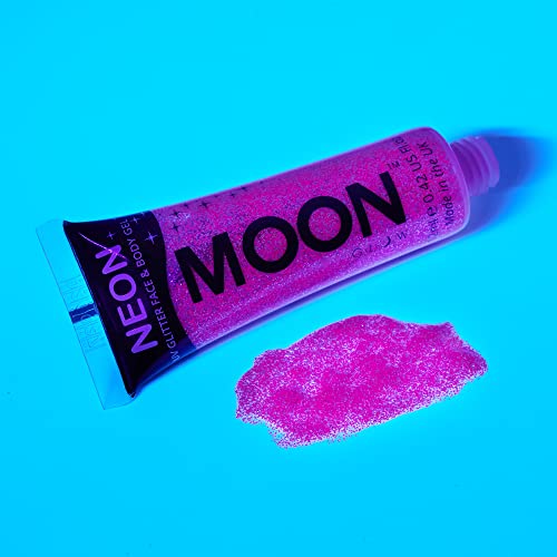 Moon Glow - Неонов Гел за лице и тяло с UV гланц - 0,42 грама Златисто–Жълт цвят - Блестяща Боя За лице