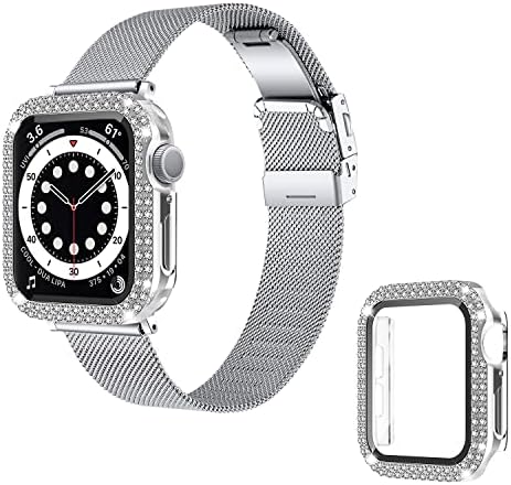 SANXIULY е съвместим с каишка на Apple watch 8/7 45 мм 41 мм с лъскава обвивка, сетчатыми джапанки iwatch от