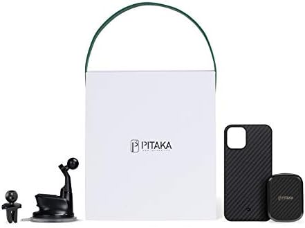 Автомобилен кабел за зареждане-комплект PITAKA за iPhone 12 Pro с твърд калъф за телефона и магнитна wi-автомобилен монтиране