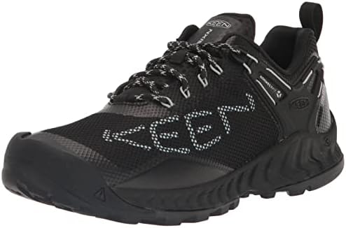 KEEN/Водоустойчиви Дамски туристически обувки NXIS Evo с ниска засаждане и бърза опаковка, Черен / Облачно-син, 7,5