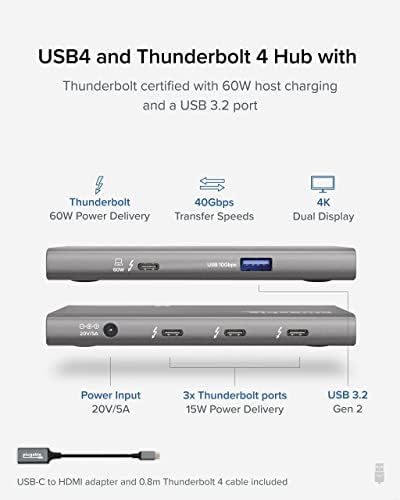 Сменяем комплект USB4 Хъб включва USB адаптер-C до 4K, HDMI и многопортовый адаптер 7 в 1, един дисплей 8K,
