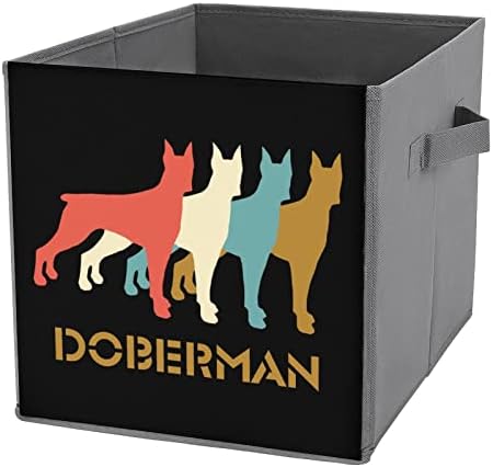 Ретро Доберман Пинчер Големи Кубчета, Кутии За Съхранение Сгъваем Платно Кутия За Съхранение на Гардероб Организаторите