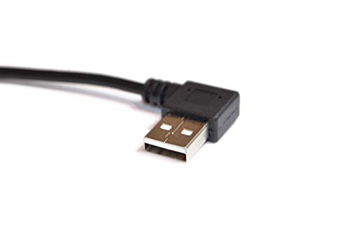 Къс USB кабел (6 инча /15 см) Правоъгълен USB (мъжки) - към Micro B (штекеру) - Черен
