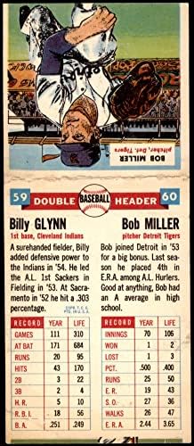 1955 Topps 59/60 - Били Глинн/Боб Милър Индианците / Тигри (Бейзболна картичка) VG Индианците/Тигри