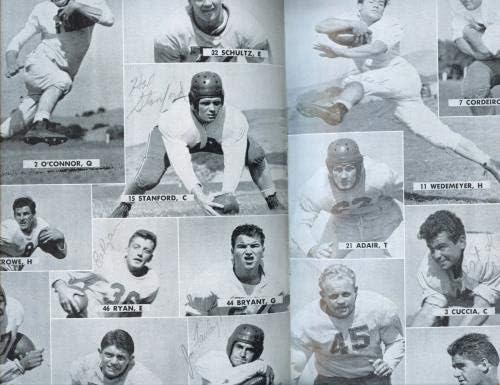 10-13 1945 Футболна програма St. Mary ' s Pacific NCAA с автограф от 6 Sigs JSA LOA - Списания колеж с автограф