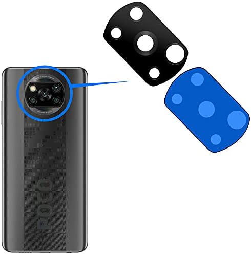 MMOBIEL Задна камера за Подмяна на стъкло на обектива е Съвместима с Xiaomi Poco X3 2020 Г. - с Вкл. Двупосочен лепило,