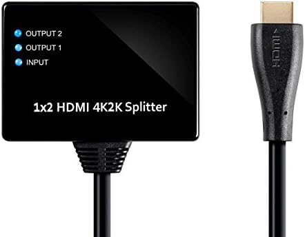 Monoprice Blackbird 4K 1x2 HDMI 2.0 сплитер |косичка, HDCP 2.2, 4K @ 60Hz, позлатени конектори, захранване по шината HDMI