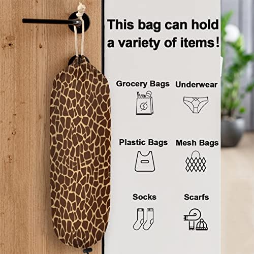 Държач за найлонови торбички с принтом Жираф, Държач за Хранителни пакети, Голямо Монтиране на стена, Органайзер