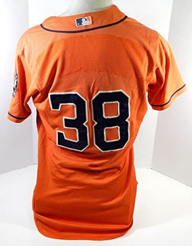 2013-19 Хюстън Астрос #38 Използван в играта Оранжева Риза С Дистанционно табелка 44 DP23614 - Използваните В играта Тениски MLB