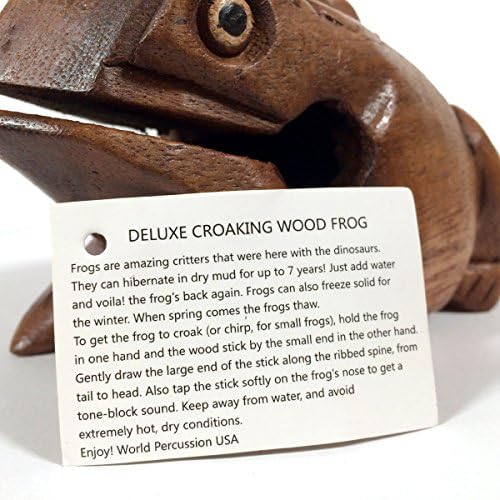 Deluxe Extra-Large 8 Wood Frog Guiro Rasp - Тонален блок за ударни Музикални инструменти - от World Percussion САЩ