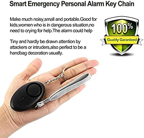 130 db Лична алармени системи, защитни сирена, защита от нападение, сигурност за децата си, момичета, по-възрастни жени, носещи силна аларма (черен)