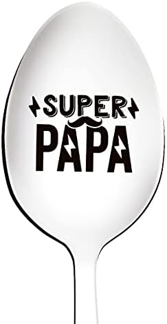 Супер Лъжица за Татко, с Гравиран от Неръждаема Стомана Забавна, Подаръци на Папата от Внуците си, най-Добрата Чаена