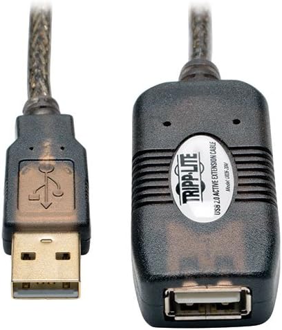Високоскоростен активен удлинительный кабел-ретранслатор Трип Lite USB 2.0 (A M/F) с дължина от 20 метра (65 фута)