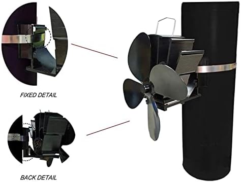 XFADR SRLIWHITE Без Магнит, монтиран на стената Камина Вентилатор с Ниско Ниво на Шум 4-Термодинамични Печной Вентилатор за Камина с Дърва горелка (Цвят: 2)