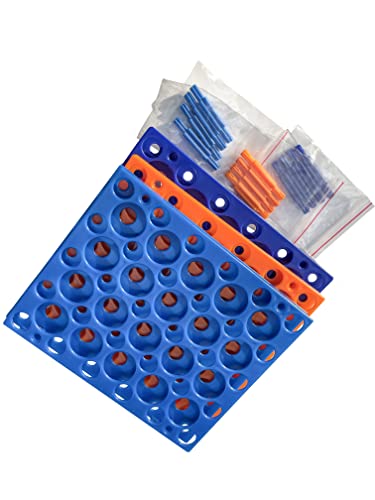 Стойка за центрифужных пробирок на 50 дупки за лабораторни пластмасови стелажи за пробирок обем 10 мл/15 мл/50 мл (опаковка по една) (оранжев)