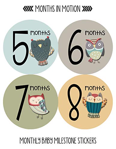 Етикети Months In Motion, Неутрални по отношение на пола, Месечни за новородено - Стикер за един месец - Дрехи - Подпори