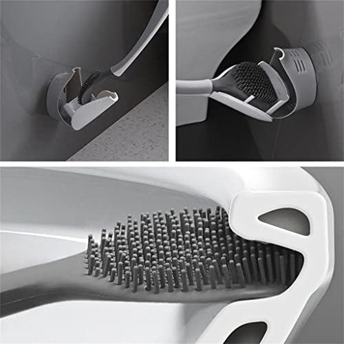Силиконова четка за тоалетна NHUNI и скоба Компактен Стенен монтаж комплект за почистване без удар Аксесоари