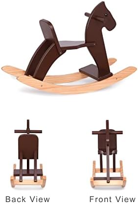 Детска играчка KRAND на кон-рока, Wooden Класически Дизайн с Педала и безопасни стол Идеалният подарък за деца (Класически, Еспресо)