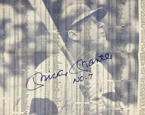 Подписан Мики Мантлом Плакат 22x17 с бейсбольным принтом ню ЙОРК Янкис Autograph HOF JSA - Снимки на MLB с автограф
