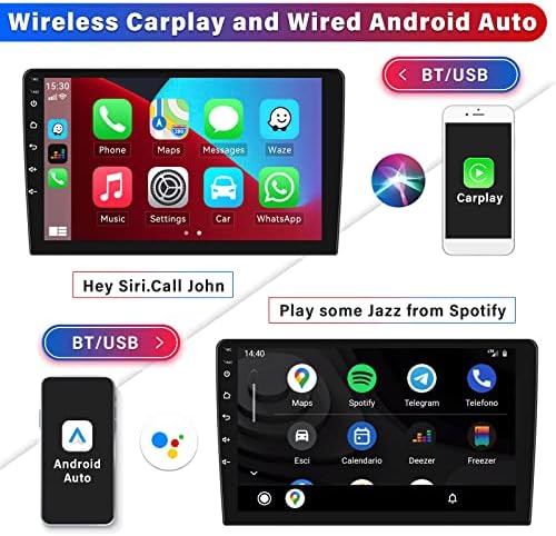 2 + 32G Android 11 Автомобилна стерео система за Jeep Compass 2017-2020 с Apple Carplay Android Auto, от 10.1 HD Сензорен екран Авто радио с WiFi, GPS навигация, Bluetooth, FM/RDS радио, SWC, Hi-Fi, Alevtina USB + Резервно п?