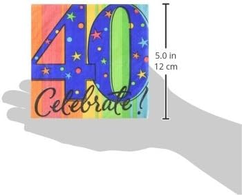 Салфетки за маса amscan Must-Have за напитки с тема една Година в чест на 40, Многоцветни, 5 x5