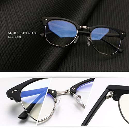 KALIYADI Синя Светлина Блокер Очила Ретро Полуободковые UV400 Прозрачни Лещи Компютърни Очила за Мъже Жени