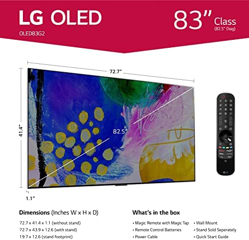 LG 83-инчов OLED EVO Gallery Edition, серия G2 Алекса с вграден 4K Smart TV, честота на опресняване 120 Hz,