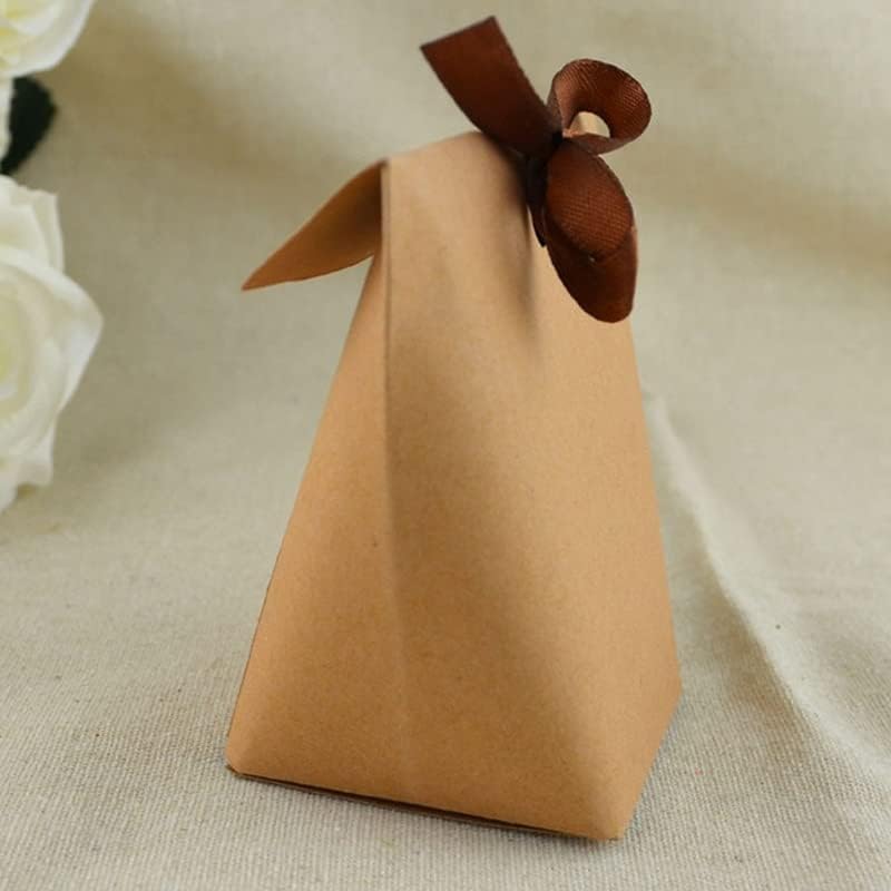 ZJHYXYH САМ на Празна Крафт хартиена торбичка торбичка за бонбони Сватбена скоростна Кутия за Шоколад рожден Ден на Ретро Крафт хартиена торба (Цвят: OneColor, Размер: 6x6x10x1