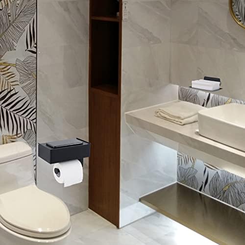 Държач за тоалетна хартия DAYHAP с дозатор за смываемых салфетки, Държач за тоалетна хартия с рафт, монтиран на стената
