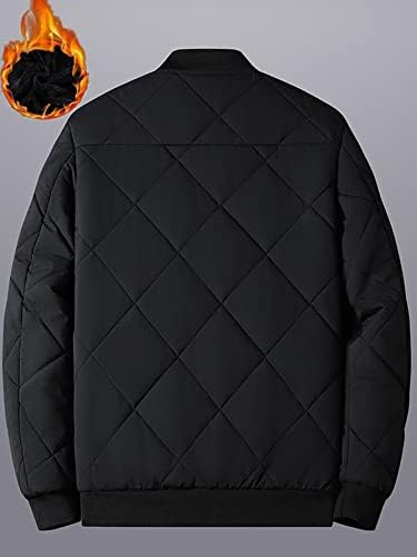 Якета OSHHO за жени и Мъже, Стеганое палто с цип отпред с една плюшена подплата (Цвят: черен Размер: Голям)