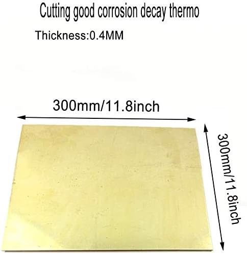 Малко висок Мак Метал Мед фолио H62 Латунная Лист Плоча Промишленост САМ Експериментален лист с Дебелина 0,4 мм, Ширина 300 мм /11.8 инча, дължина 300 мм /11. 8 инча, 1 бр. Плоча ?