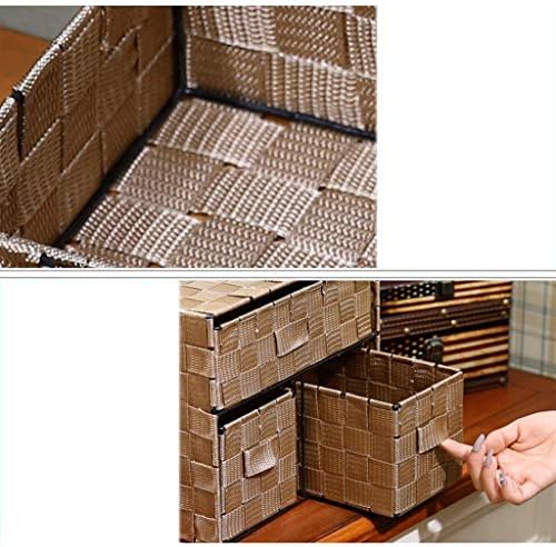 Haieshop Кутия за съхранение Кутия за съхранение на Тъкани Трислоен Настолна Кутия За Съхранение на Отпадъци Шкаф за съхранение на Бельо (Цвят: A)