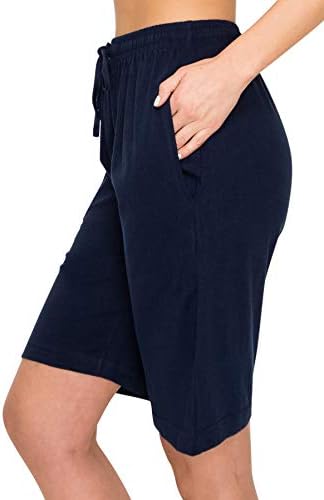 EttelLut - Женски Удобни Ластични панталони-бермуди с дължина до коляното с джобове и завязками - Отлично