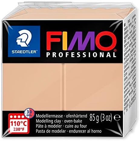 Полимерна Пластелин за скулптура Staedtler 8004 FIMO Professional, отверждающийся в пещ - Опаковка от 9 кубчета 85 г - Топли Неутрални набор от