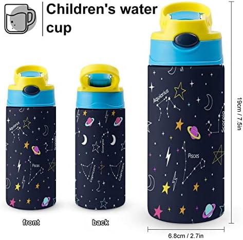 Бутилка за вода Със Сламен Вселената Изолировала Вакуумную Чаша 500 ml От Неръждаема Стомана За Училище