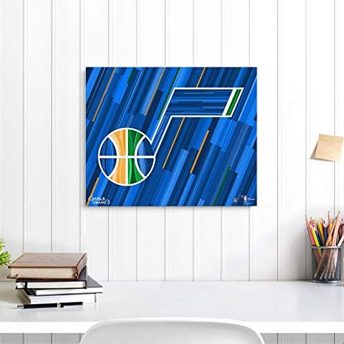 Галерия Лого Utah Jazz 16 x 20, Увита украсен с Жиклеем - Оригинално Изкуство и щампи НБА