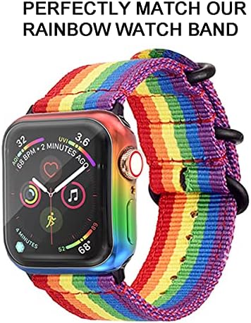 Калъф Rainbow Lesbian Гордост за Apple Watch Серия 6 40 мм, ЛГБТК iWatch 40 мм, Предната престилка, Броня, Переливающаяся Скъпа