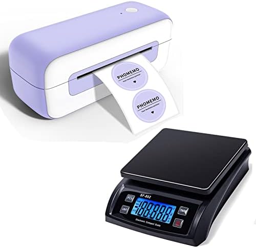 Принтер за етикети Phomemo 246S Purple Thermal с Черни Цифрови Пощенски Везни за Доставка