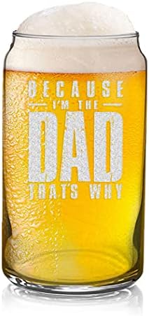 Veracco, Защото аз съм таткото, Ето Защо Забавен Подарък За Рожден Ден за Ден на Бащите, За баща, Дядо, Баща на Банката от бира (Прозрачна, Стъклена)