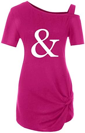 Дамски Блузи Свободно Намаляване за Джогинг 2021, Лятна Дамска Тениска с Възел, Къс Ръкав, Прости Ризи с Дълъг