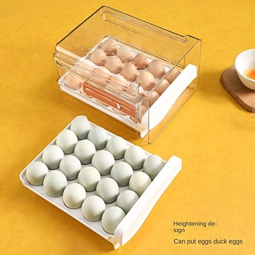 Кутия за яйца Выдвижного тип JZRH, Прозрачна, Видима Кутия За съхранение на Яйца, Кухненски, Домакински Хладилник, Кутия За съхранение на Пресни яйца, peteggboxwithtimescale32 бр.