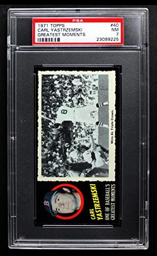 1971 Topps 40 Карл Ястржемски на Бостън Ред Сокс (бейзболна картичка) PSA PSA 7.00 Ред Сокс